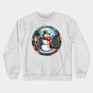 Snowman with christmas candles Crewneck Sweatshirt